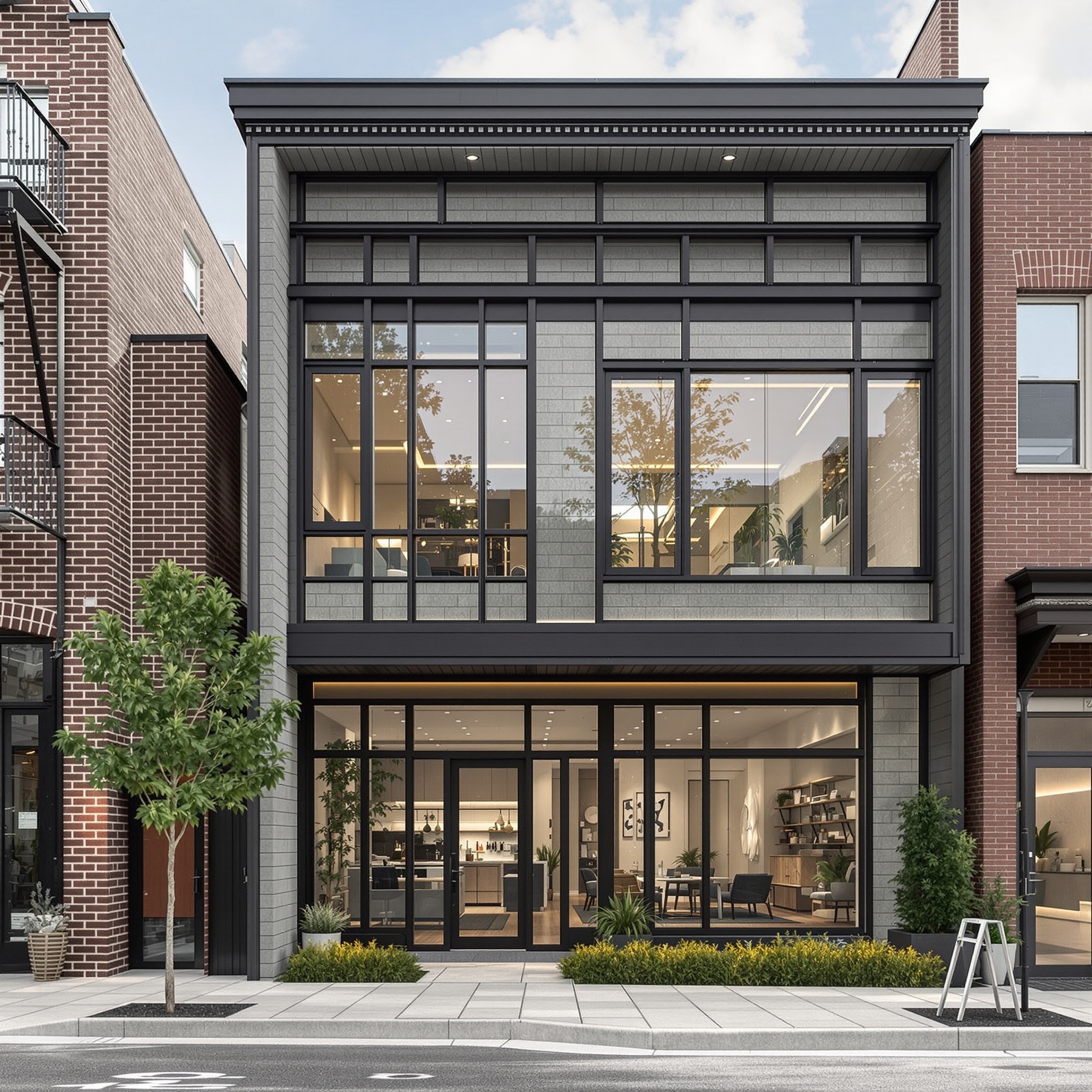 Single-Tenant Office Building | Commercial Property Modern single-tenant office building with large glass storefront and contemporary exterior finishes.