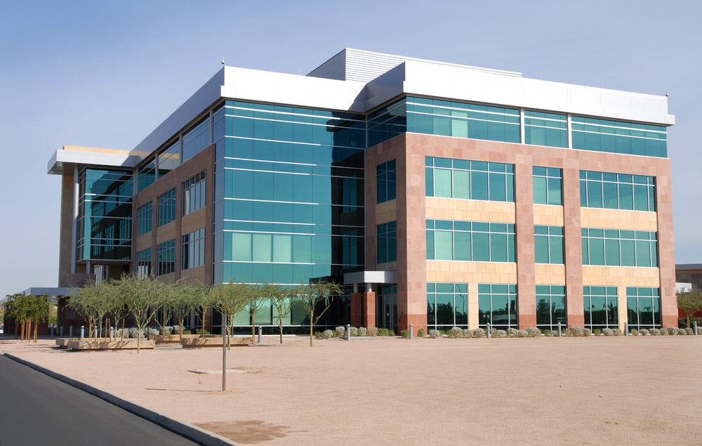 Modern office building inspected during a commercial property inspection in Salt Lake City, Utah.